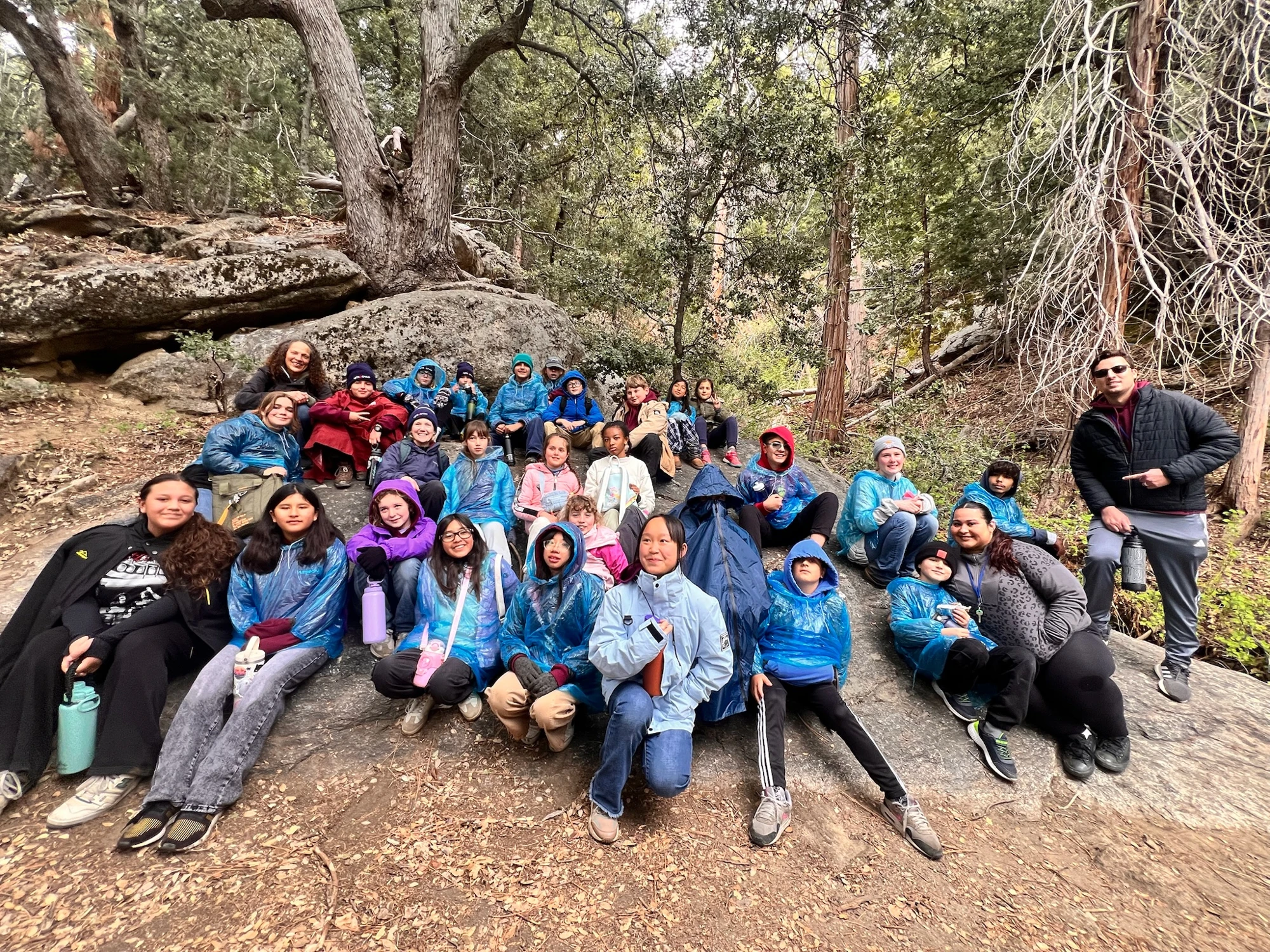 Page Academy students together on an outdoor field study